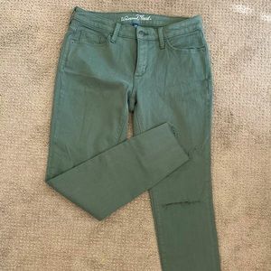Army green skinny jeans
